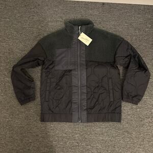 Universal Thread Women’s Faux Sherpa Double Zip Jacket Black w/ Pink Interior XS